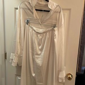 Plus Size White Ruffle PJs